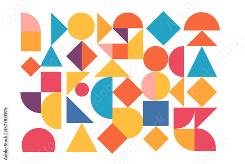 Abstract geometric background, concept of street wall art, festival, carnival event, street fair poster and banner design