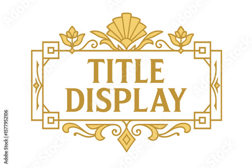 Art deco vintage elements are used in the header illustration for title display, which features luxury golden design elements