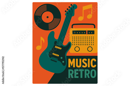 Retro Music Poster available for download without sample text