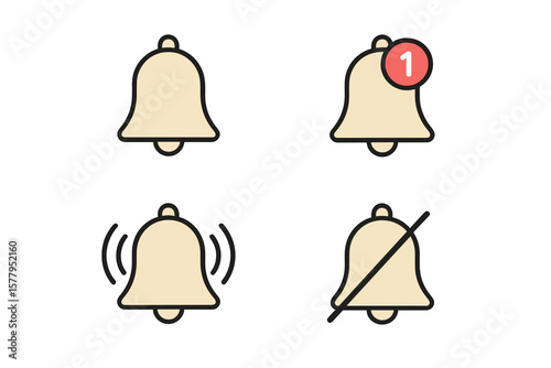Vector notification icon in material design style, representing a social media element and user interface sign, available in EPS format as an image illustration, indicating a new message with various