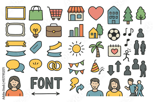 Doodle Vector offers a large collection of frames, shopping, buildings, trees, hearts, banners, businesses, data, sports, cities, music, silhouettes, bubbles, weddings, summers, fonts, parties