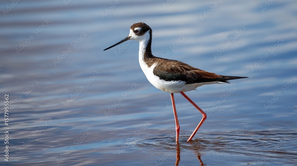 Fototapeta premium Bird wading in shallow water