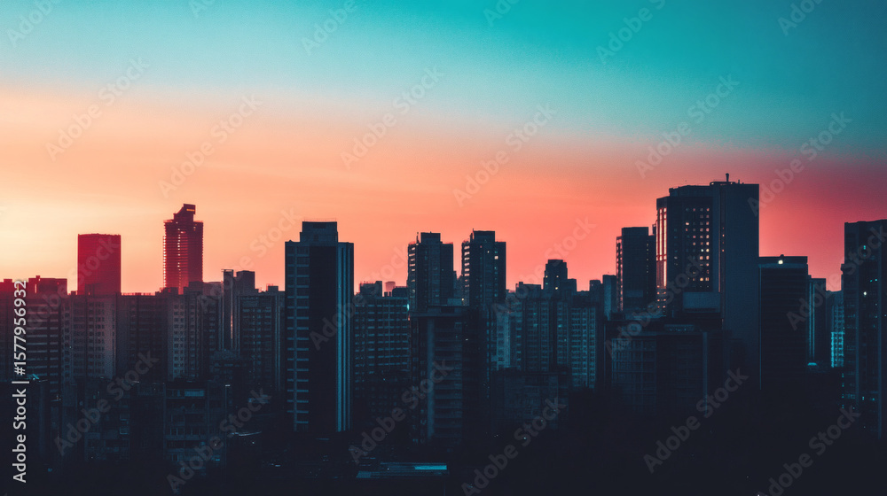 Fototapeta premium Calm Minimal Big City Scenery