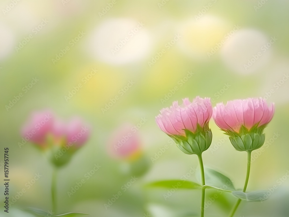 Delicate Pink Flowers Soft Bokeh Background Nature Delicate Pink Flowers Soft Bokeh Background Nature