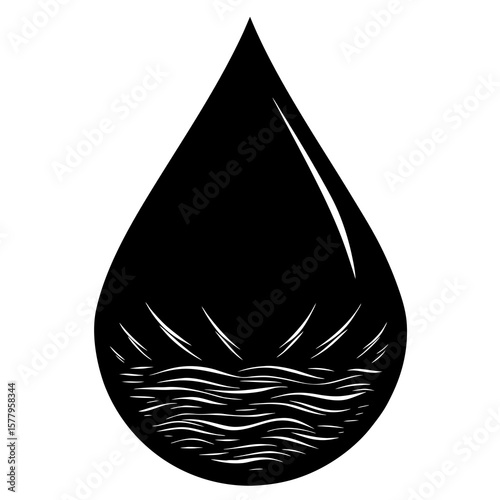 Water droplet silhouette