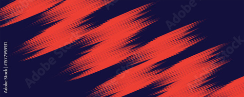 Halftone dots red and blue color pattern gradient grunge texture background. Pop art dot comic style vector illustration. Grunge vector dots, eps10.