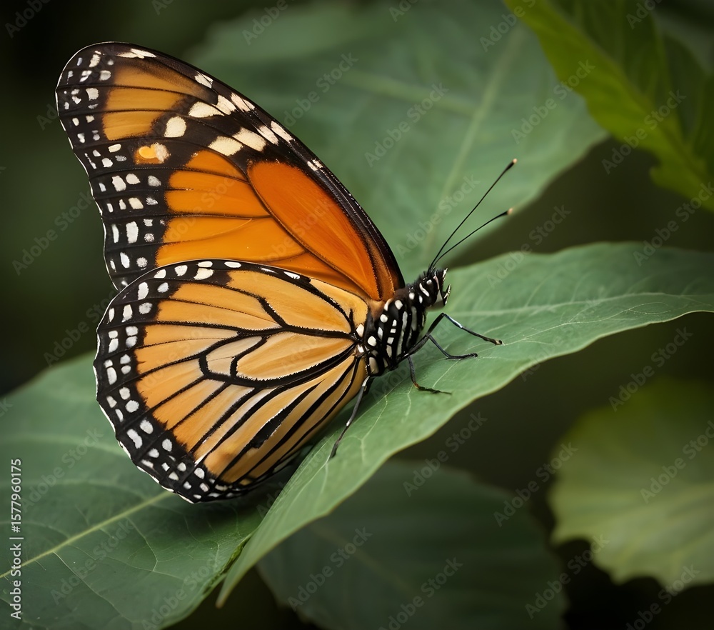 Fototapeta premium butterfly on a leaf