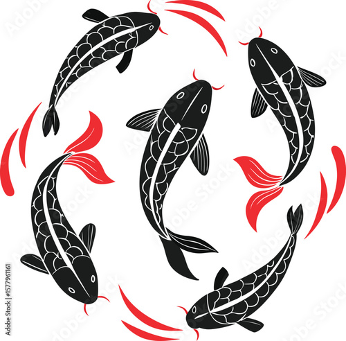 A versatile vector set of fish illustrations and silhouettes, perfect for marine-themed designs, logos, or tribal tattoos