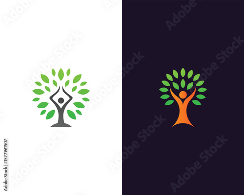 Tree of life logo with human figure