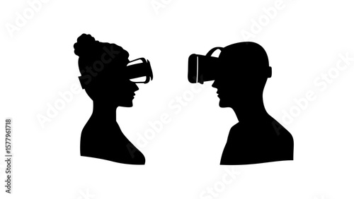 VR Headset Silhouette PNG Transparent Background