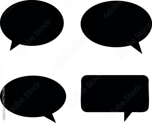 Speech bubbles vector icons set with different shapes for communication and dialogue design elements