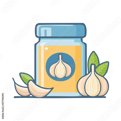 jar of Garlic Salt  Isolated on a. Transparent Background 