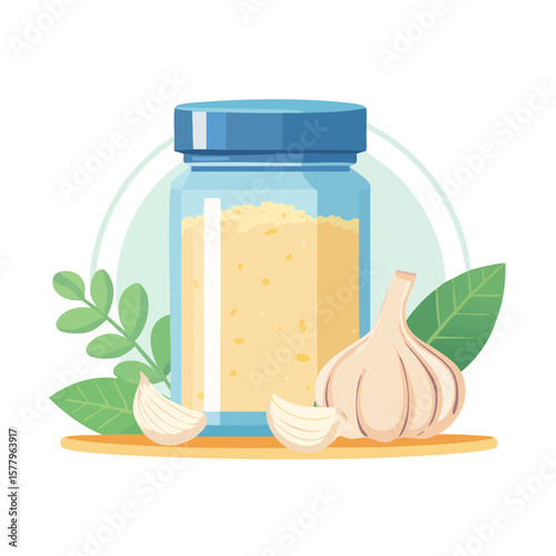 jar of Garlic Salt  Isolated on a. Transparent Background 