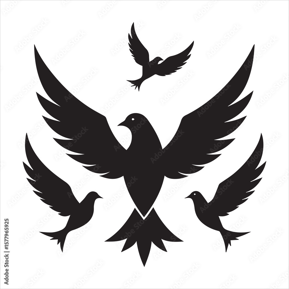 Fototapeta premium mourning dove icon silhouette vector