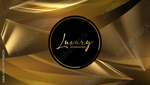 Luxury-Themed Background for Formal Occasions.Professional Design for Poster or Brochure.Golden Light with Glowing Effect. Minimalist Gold Accents for Branding. Luxury Awards Event Banner Design.