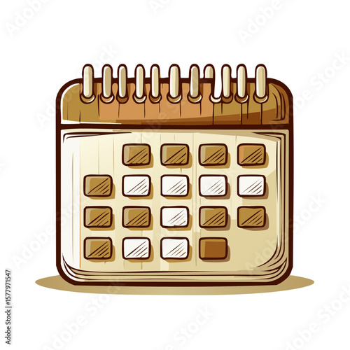 Beige Calendar with marked days Concept art illustration for planning and reminders appointments schedules graphic