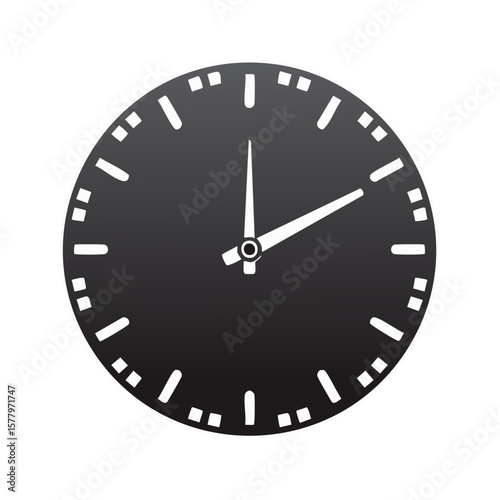 Clock Face Showing the Time Minimal Style Timepiece Icon Minute Hour Second Hands
