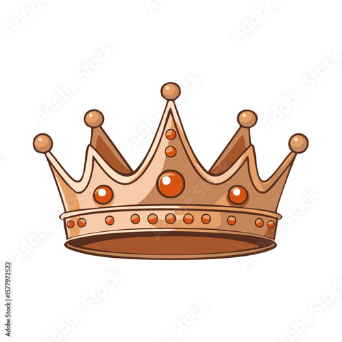 Golden Cartoon Crown Royalty Symbol Illustration for King Queen Prince Princess