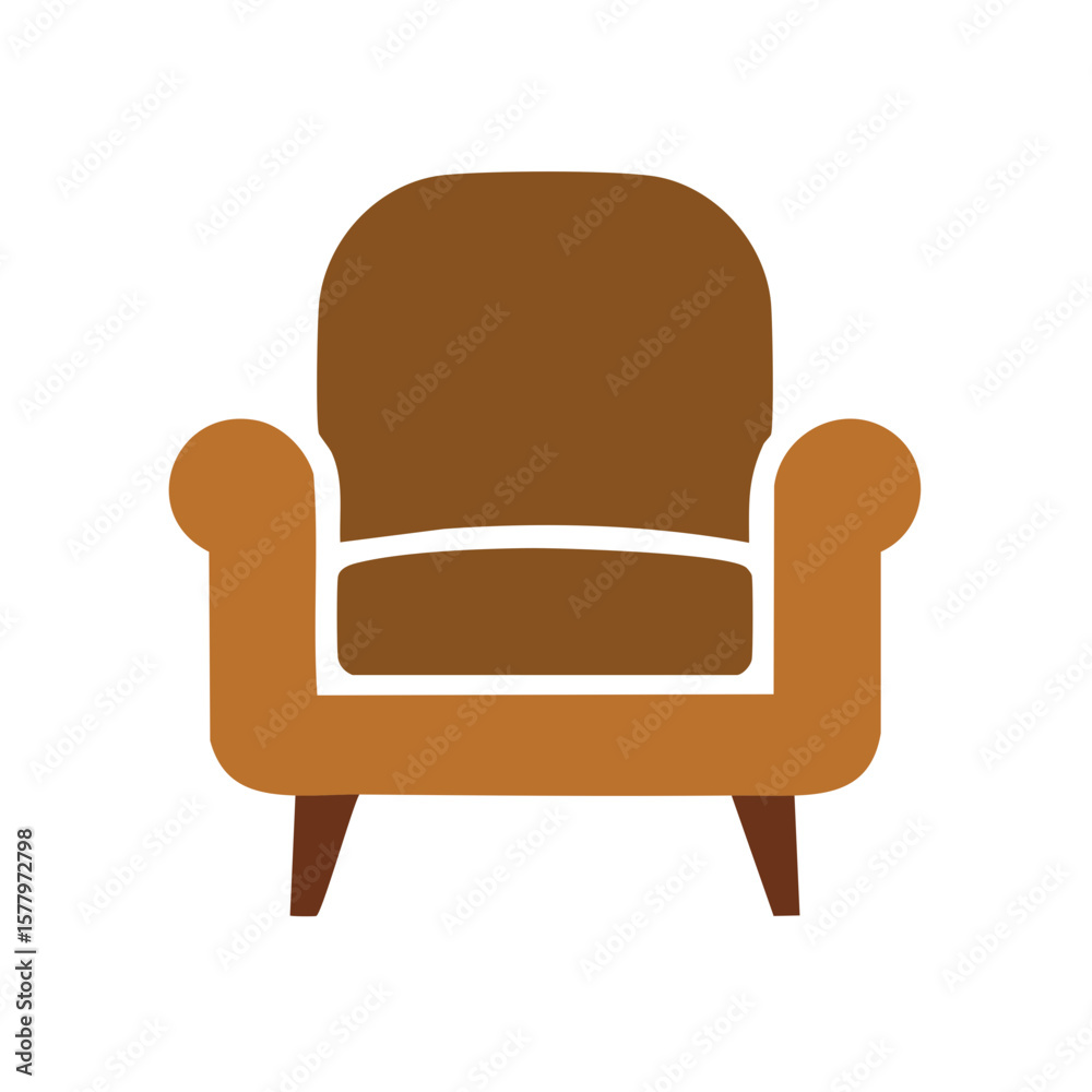 Fototapeta premium Cozy Armchair Illustration with Smooth Brown Tones Inviting Relaxation and Comfort