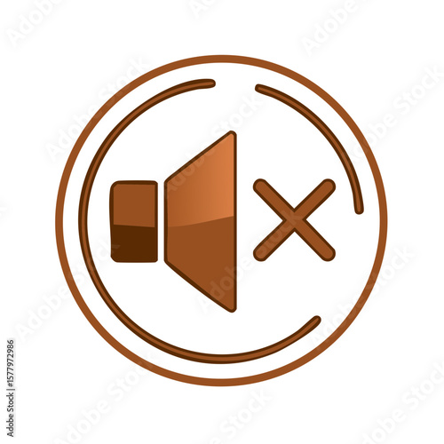 Mute Sound Button Icon Flat Design No Audio Volume Off Notification Symbol