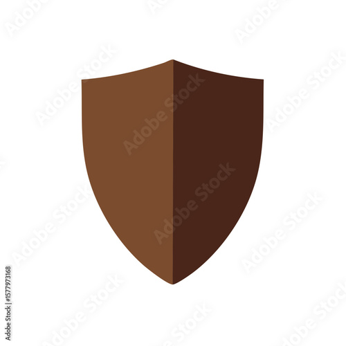 Simple brown shield for protection and security concepts for modern design and logo