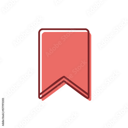 Coral Bookmark Icon Graphic for Saving and Tagging Online Content Flat Design