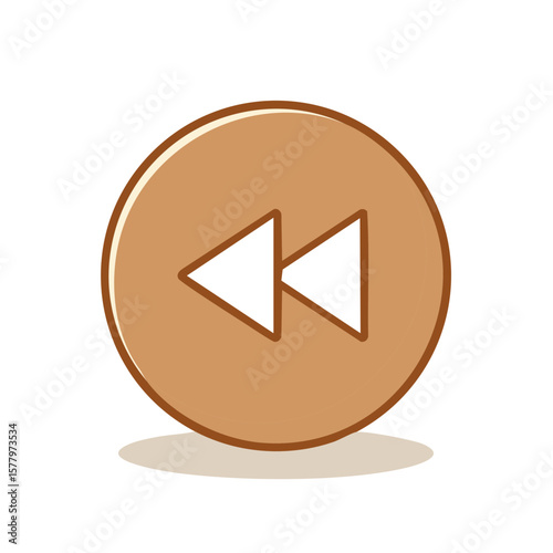 Rewind Playback Icon Button Cute Media Control Interface Element