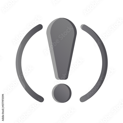Exclamation Point Icon: Circle Border, Caution Sign, Danger Warning, Alert Symbol, Notification