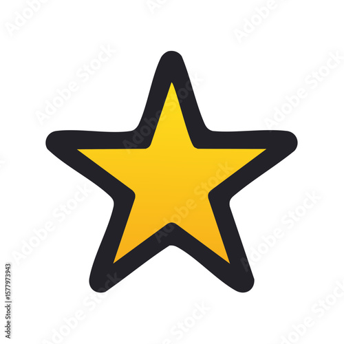 Bold Yellow Star with Dark Outline - Cartoonish, Fun, and Attention Grabbing Graphic