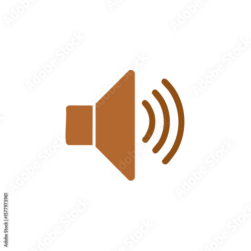 Speaker Icon with Sound Waves Graphic Illustration Emitting Sound on White