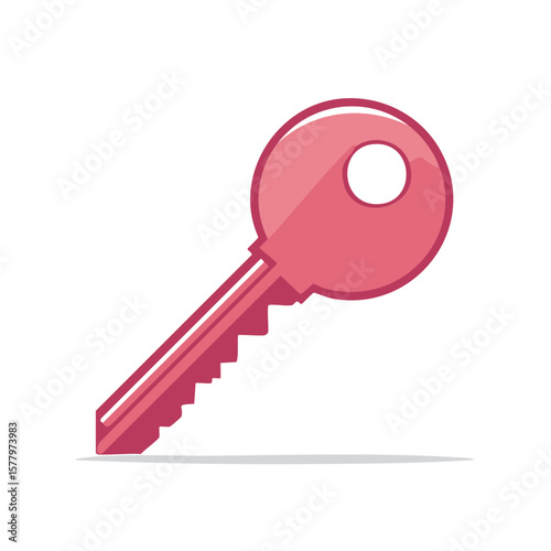 Simple pink key icon symbol. Security, privacy, access illustration. Key vector design for opening doors, locking systems and protecting information.