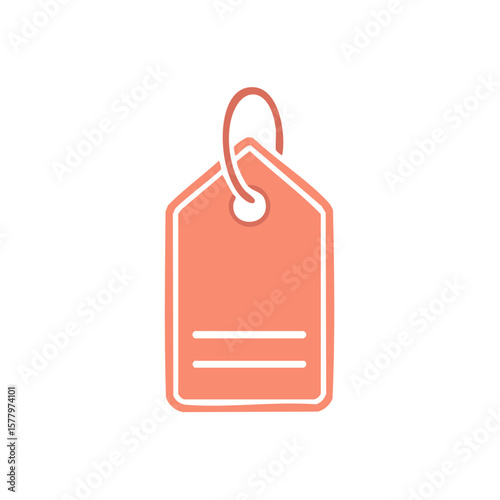 Stylized Price Tag with String, Discount Label Illustration, Product Information