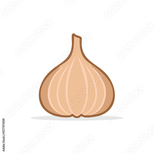 Single graphic garlic bulb food ingredient icon for cooking and cuisine design