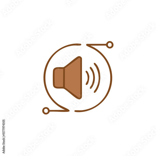 Speaker Icon Representing Audio Wave Signals in Minimalist Style