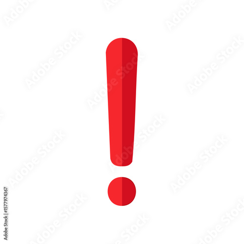 Bold Red Exclamation Point Alert Symbol for Emphasis and Warning Illustration