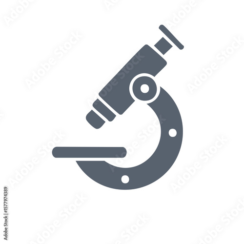 Illustration of a microscope icon for scientific research and laboratory analysis