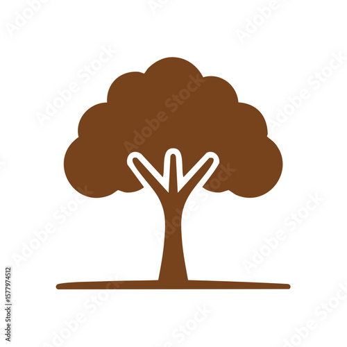 Simple Brown Tree Icon Graphic Forest and Nature Design for Web or Print Projects