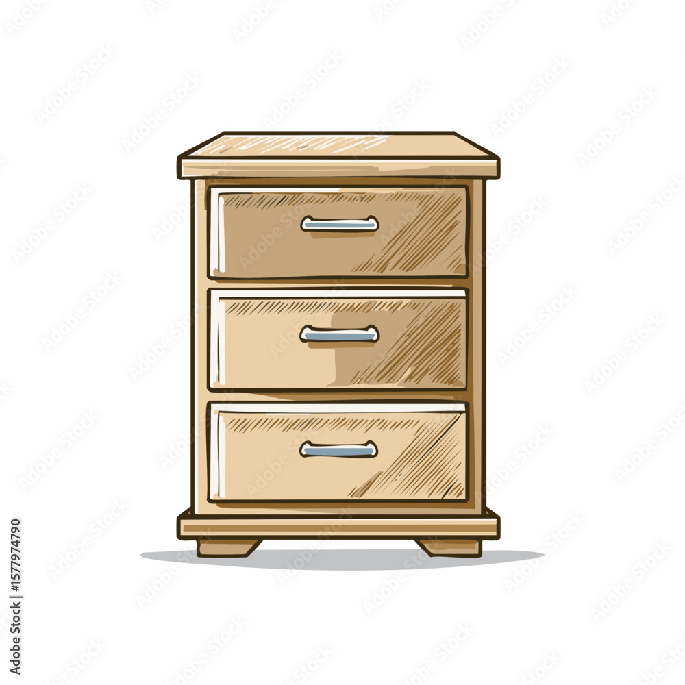Wooden Dresser with Three Drawers - Bedroom Furniture and Home Furnishing Wooden Dresser with Three Drawers - Bedroom Furniture and Home Furnishing