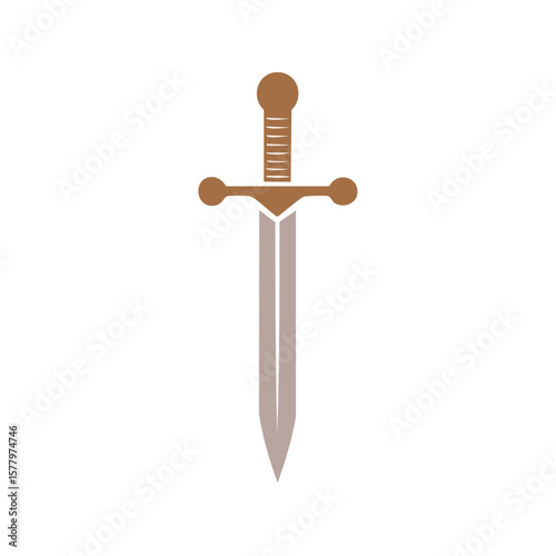 Isolated Sword Illustration Metal Blade Medieval Weapon Symbol Warrior Knights