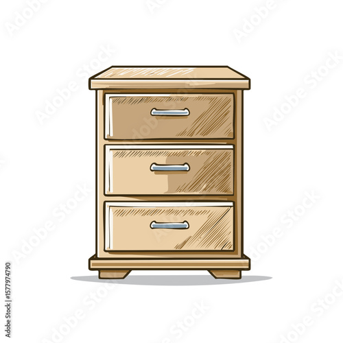 Wooden Dresser with Three Drawers - Bedroom Furniture and Home Furnishing
