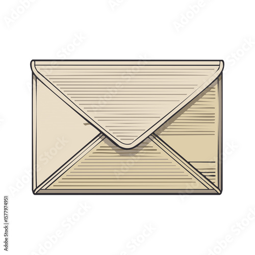 Traditional Cream Envelope Graphic Illustration for Sending Letters and Communications