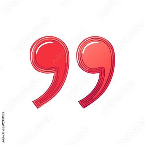 Red Double Quote Marks Punctuation Quotation Icons Speaking Expression Marks Symbol
