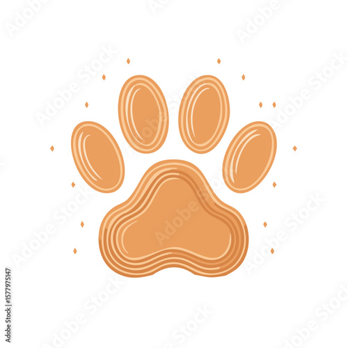 Stylized Pet Paw Print Design for Animal Theme Project with Texture