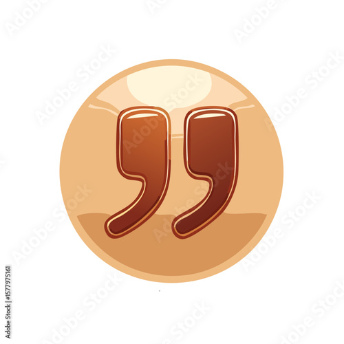 Quotations in Circle Graphic Style, Dialogue Marks with Reflection Cartoon Design