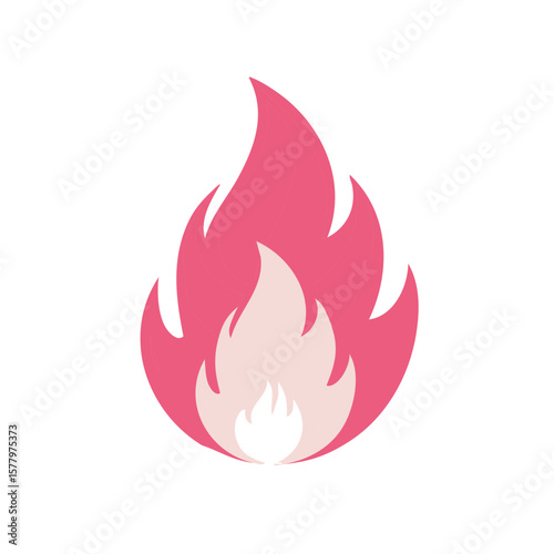 Vibrant Pink Flames Flickering Embers Warmth Cartoon Style Illustration Design Energy