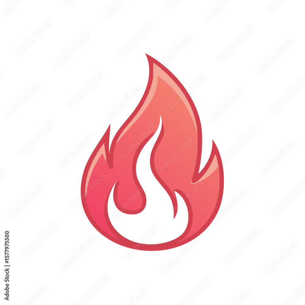 Bright Red Flame Icon Illustration, Fire Symbol, Warm Color Theme, Hot Isolated Image Bright Red Flame Icon Illustration, Fire Symbol, Warm Color Theme, Hot Isolated Image