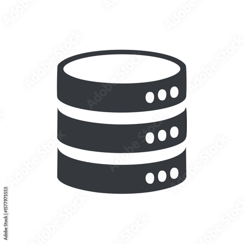 Database Icon Illustration Stacked Data Storage Server System Symbol