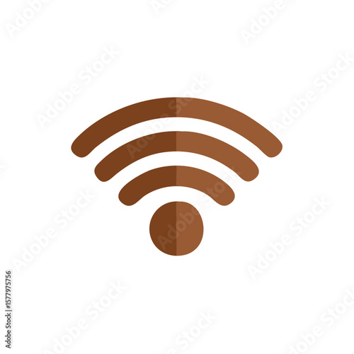 Brown Wireless Signal Icon Design for Internet Connection Communication