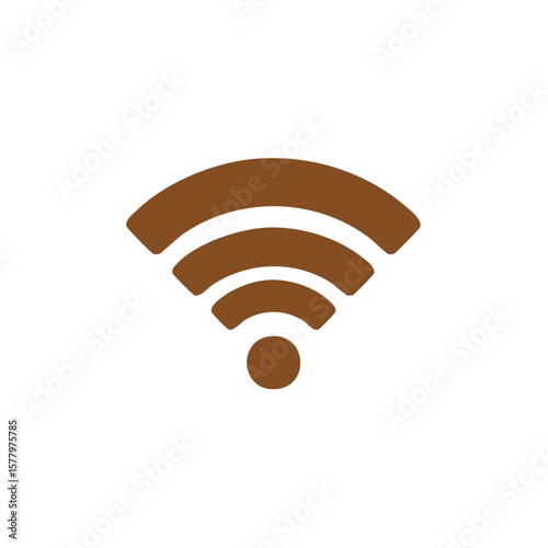 Brown Wifi Signal Icon - Wireless Connection Symbol Graphic Design Element