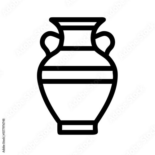 Antique Vase Pictogram Vintage Decor Icon in Minimalist Style

